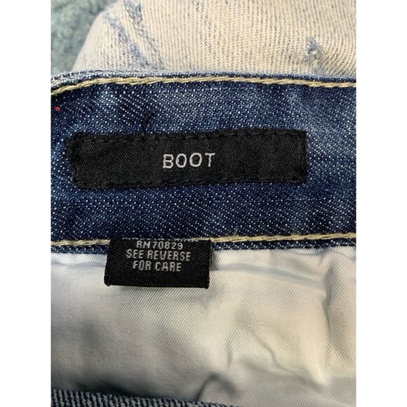 CJ Black Premium Jeans Mens 28x28 Blue Boot Leg Distressed Grunge Y2K - Picture 8 of 13